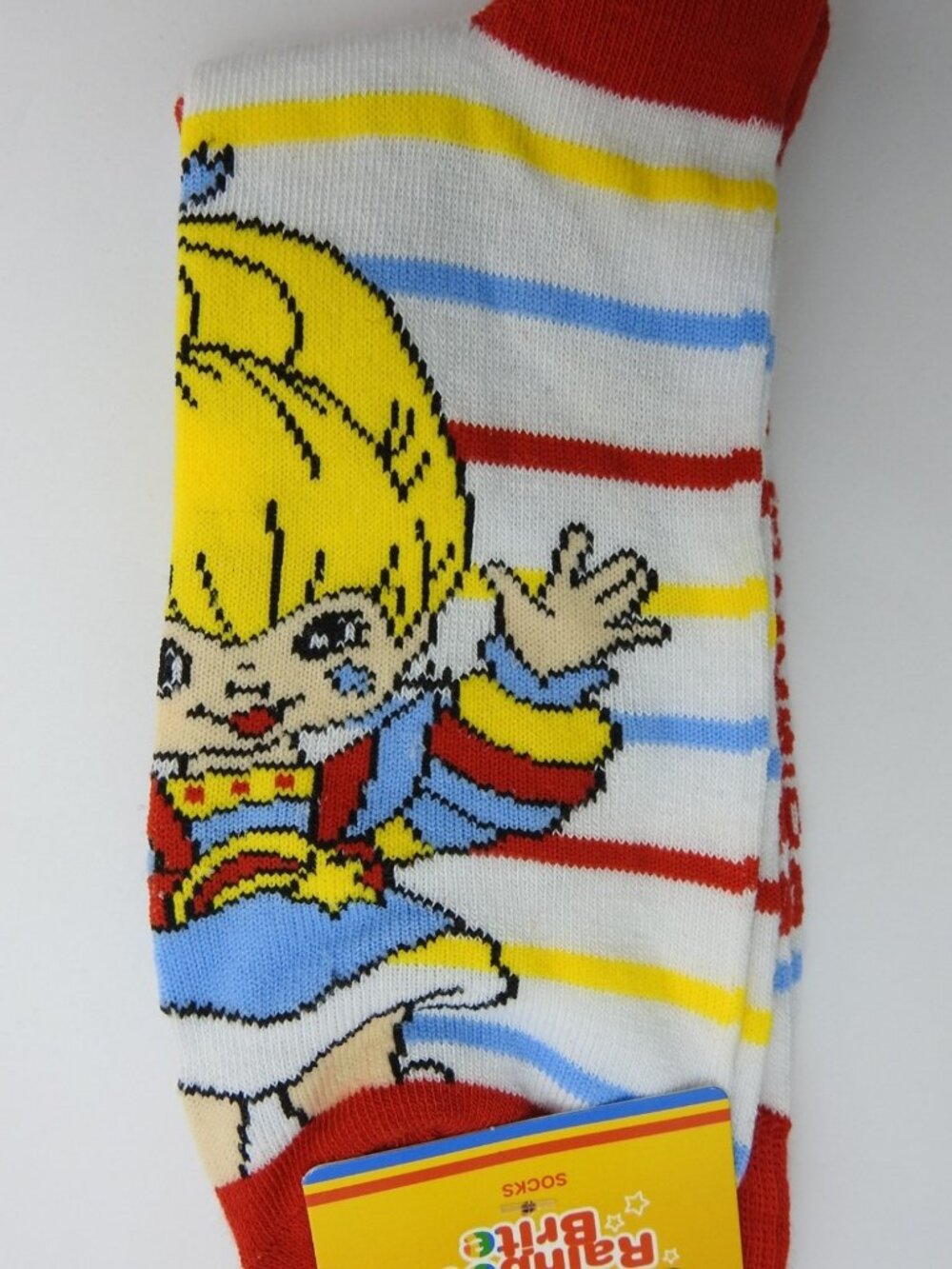New Rainbow Brite Crew Socks Lot 2 NWT Adult Rainbow & Stripes Shoe Size 6½-12 - Picture 4 of 4